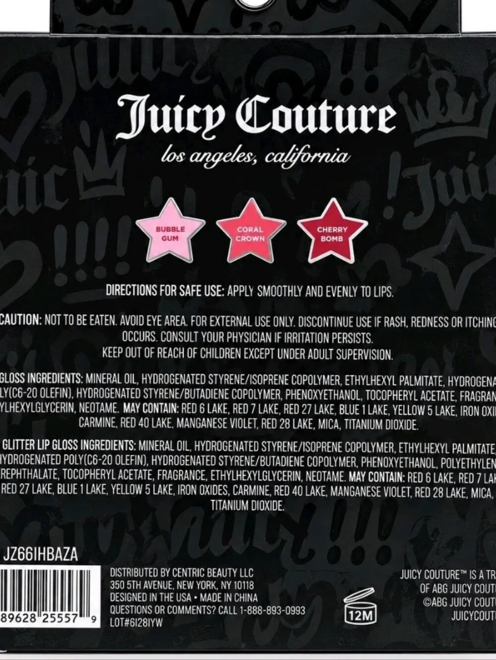 Juicy Couture Lips & Chains Keychain & Lip Gloss Trio